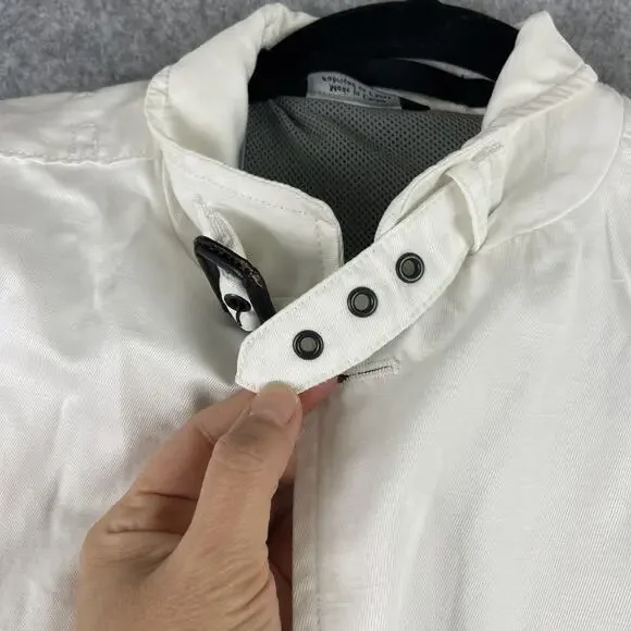 Victorinox Jacket Blazer Mens 42 White Linen Blend Utility Nautical Elbow Patch